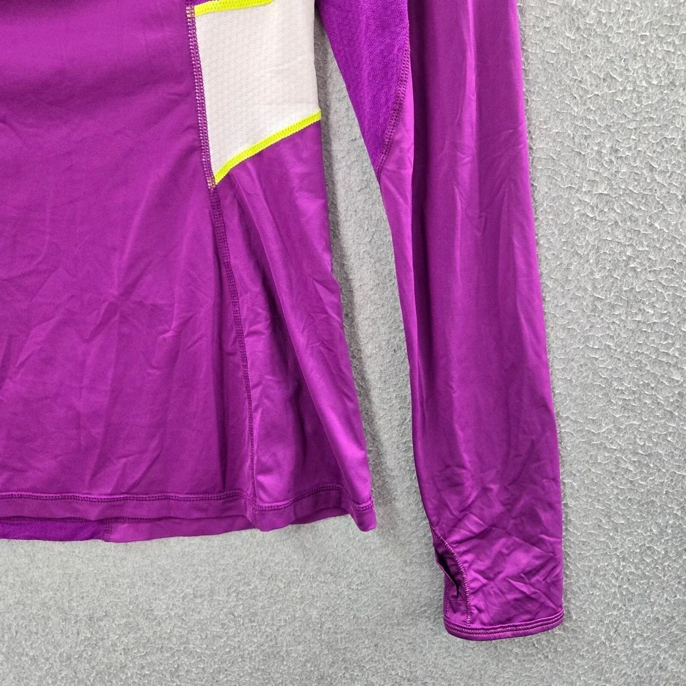 Lululemon Women Activewear Top 6 Purple Athletica Run Visibility Shirt Thumbhole